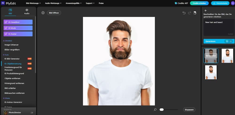 MyEdit - Frisuren und Bärte online testen